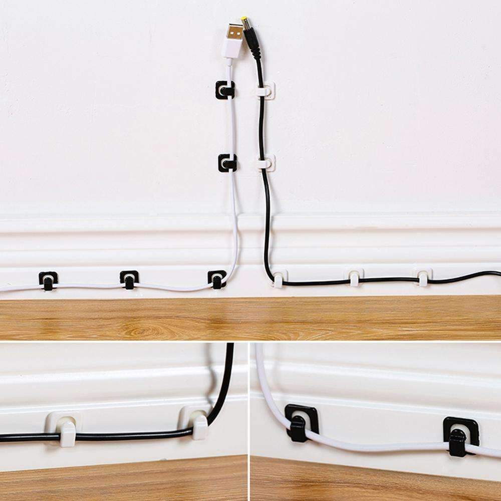Maliben | Cable Cord Wire Line Organizer - Plastic Clips Ties Fixer Fastener Holder
