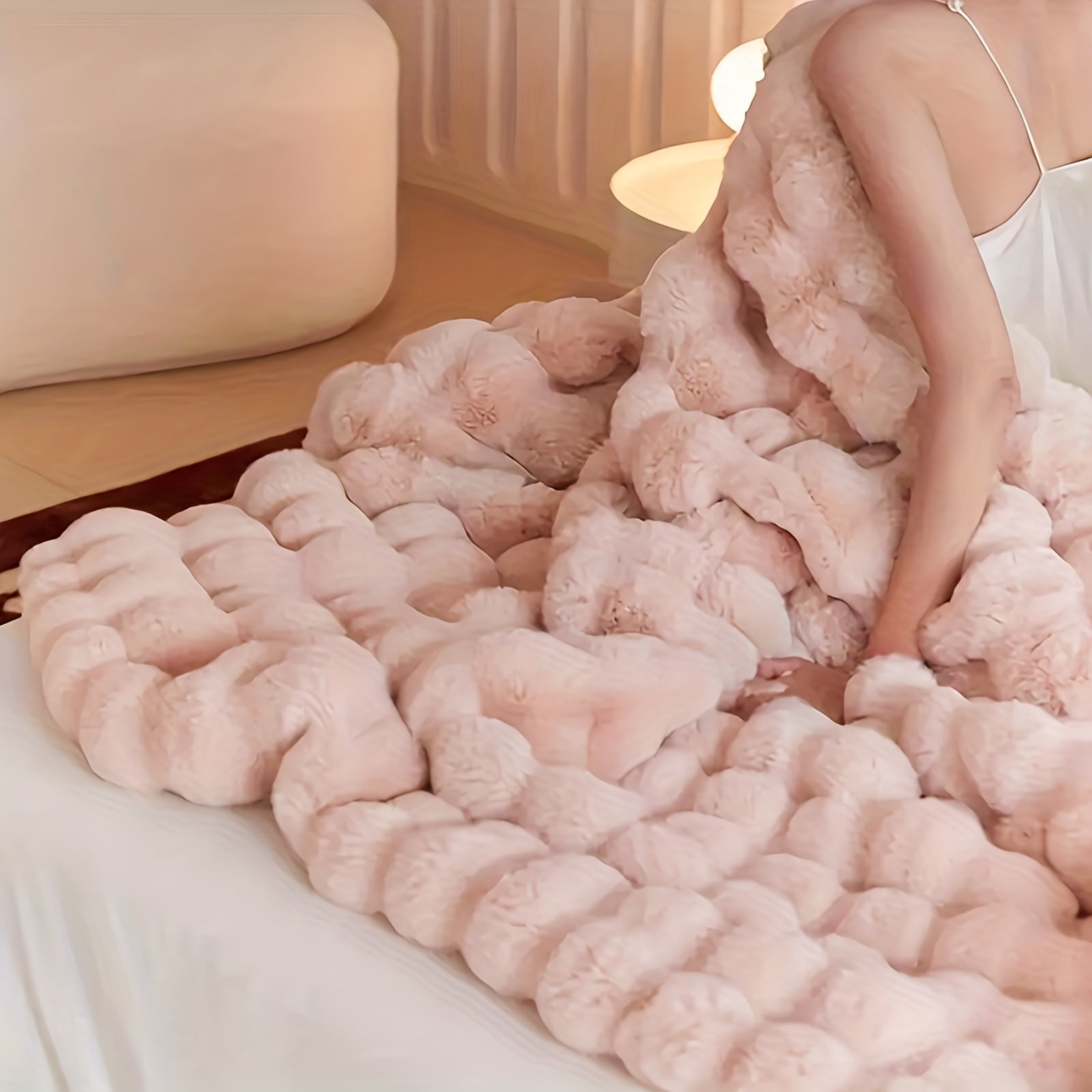 Maliben | Elegant Rabbit Fleece Blanket - Luxury And Durable