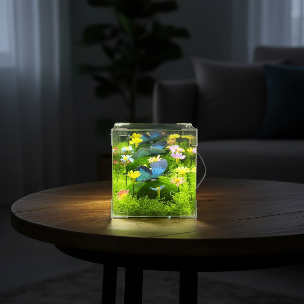 Maliben | Led Butterfly Garden Cube Night Light Decor