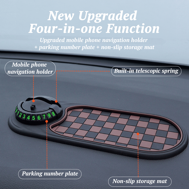 Maliben | Woyuosn Multifunction Car Mat With Phone Holder Hidden Number Plate
