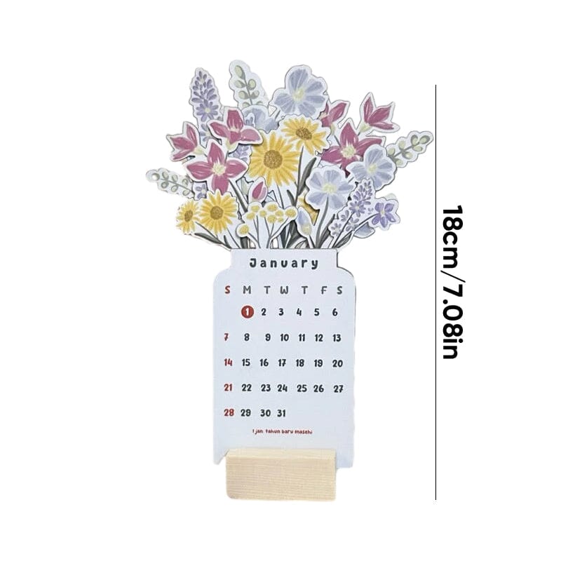Maliben | 2024 Desk Calendar With Wooden Frame