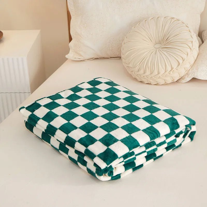 Maliben Classic Checkered Pattern Sofa Blanket