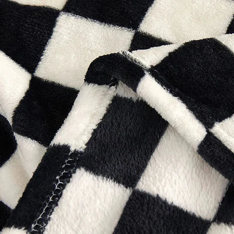 Maliben Classic Checkered Pattern Sofa Blanket