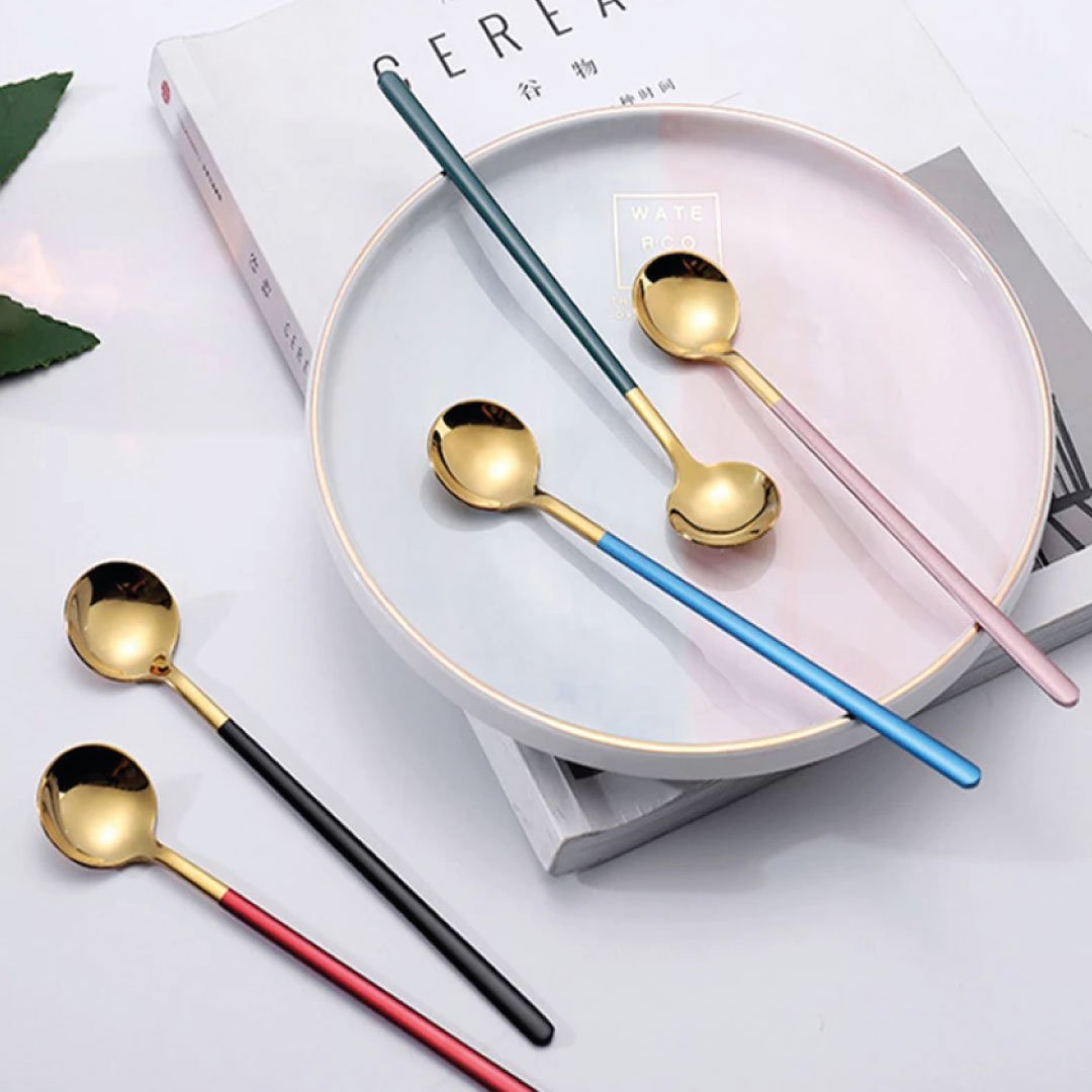 Maliben | Trendy Espresso & Dessert Spoon Set with 4 Pieces