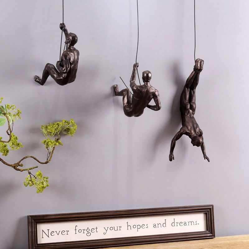 Maliben | Wall Sculpture Climbartis | Symbol Of Strength & Growth | Handcrafted From Resin & Iron Wire