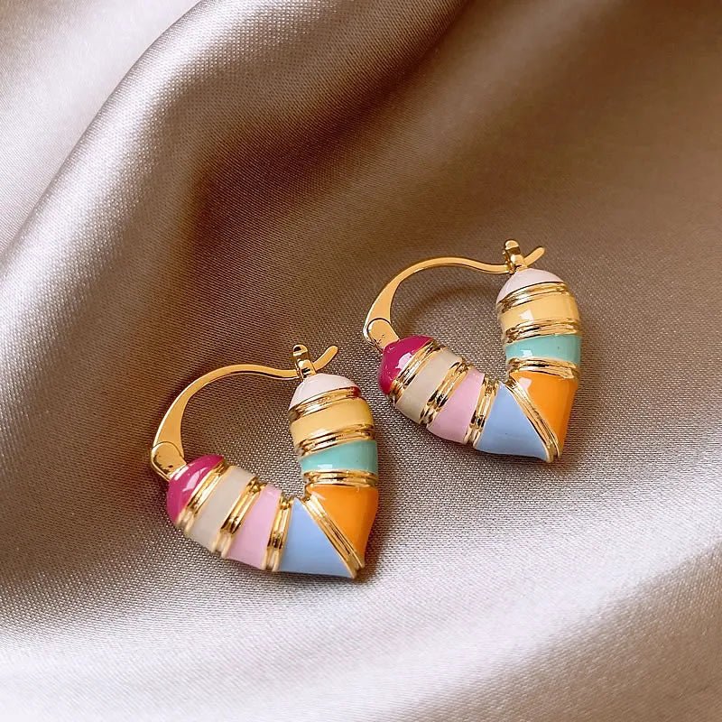 Maliben | Colorful Pastel Heart Earrings
