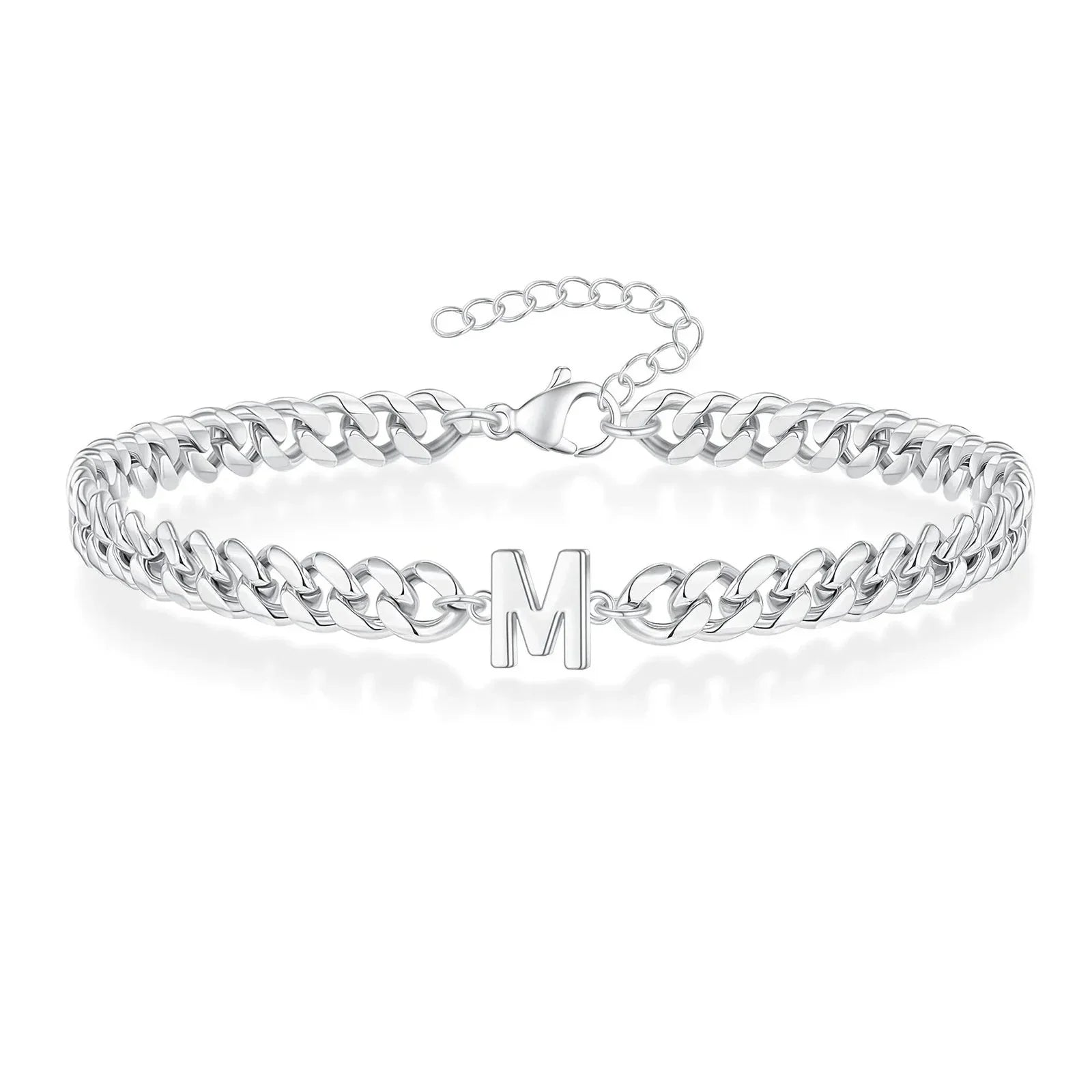 Maliben | Couples Letter Initial Cuban Bracelet