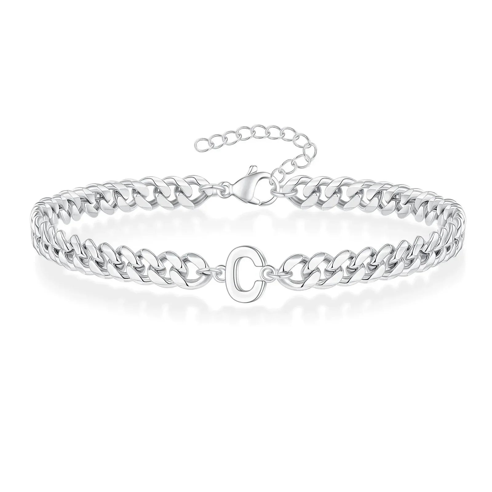 Maliben | Couples Letter Initial Cuban Bracelet