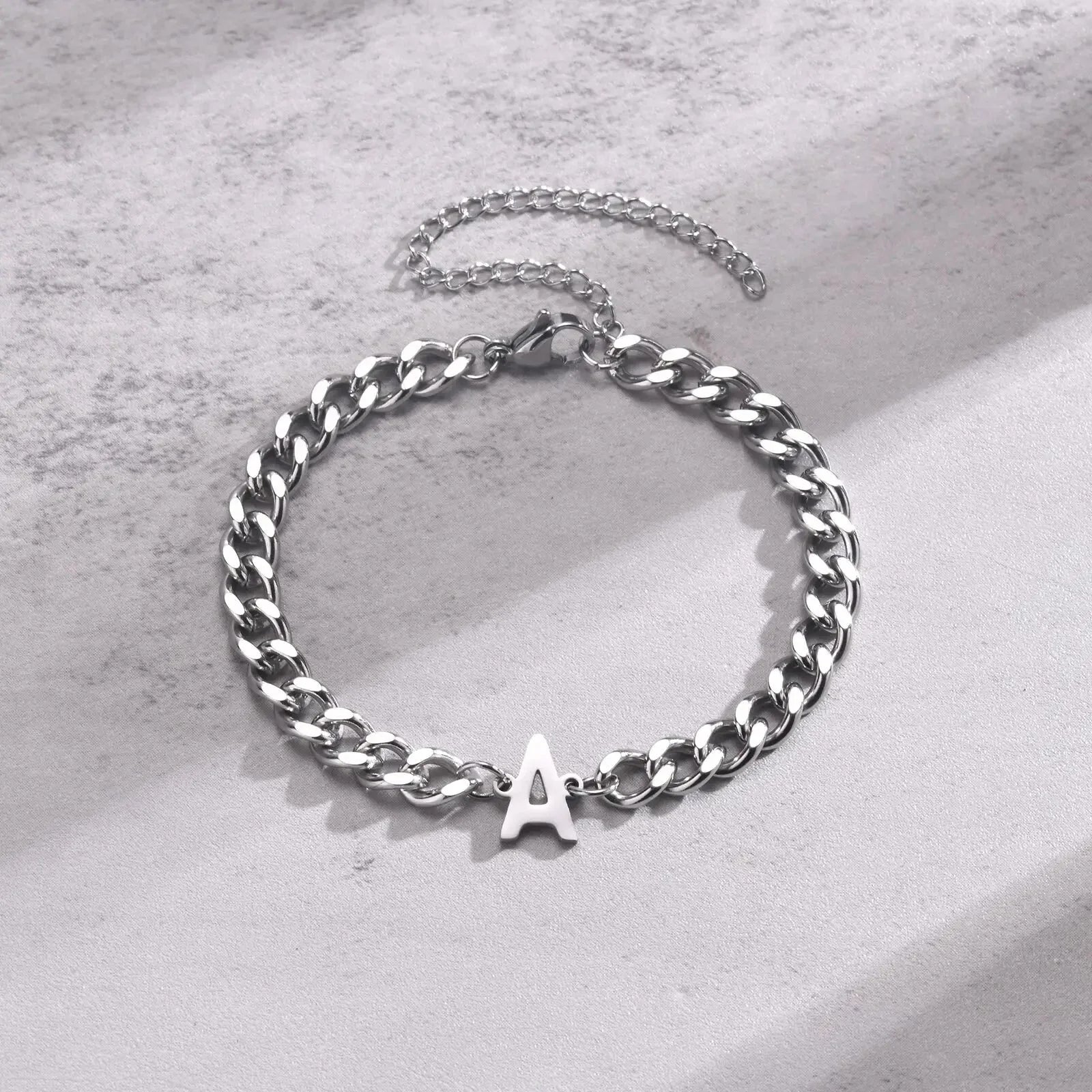Maliben | Couples Letter Initial Cuban Bracelet