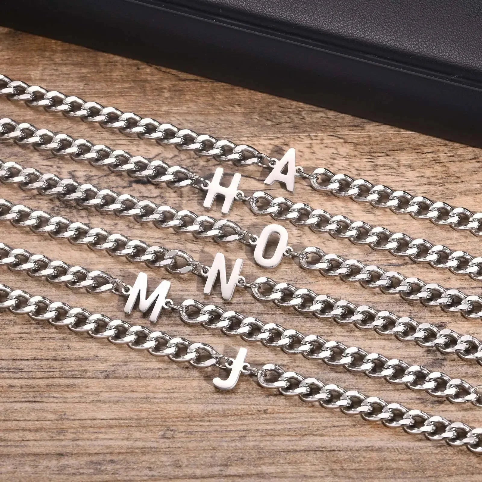 Maliben | Couples Letter Initial Cuban Bracelet
