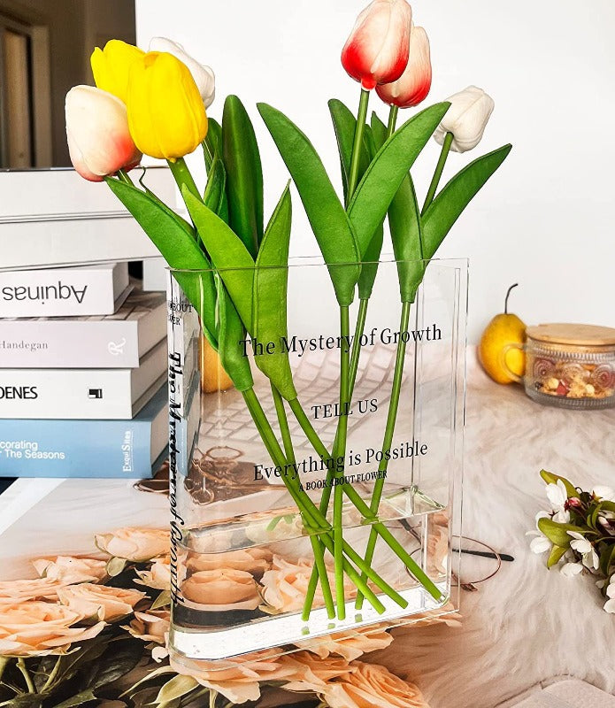 Maliben | Acrylic Book Vase – Modern Decorative Flower Holder