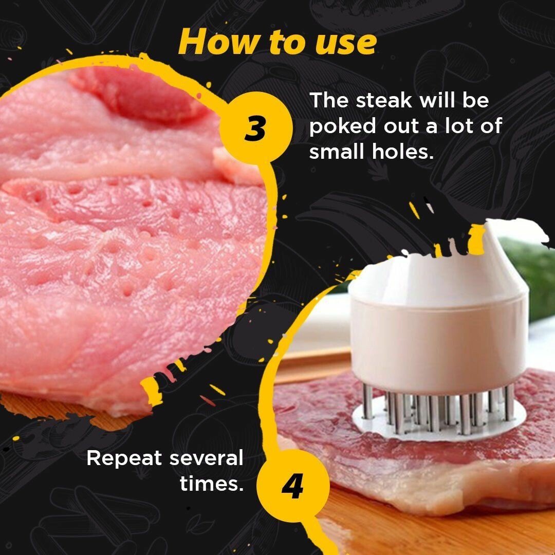 Maliben | š„©Multi-Function Stainless Steel Quick Press Meat Tenderizer