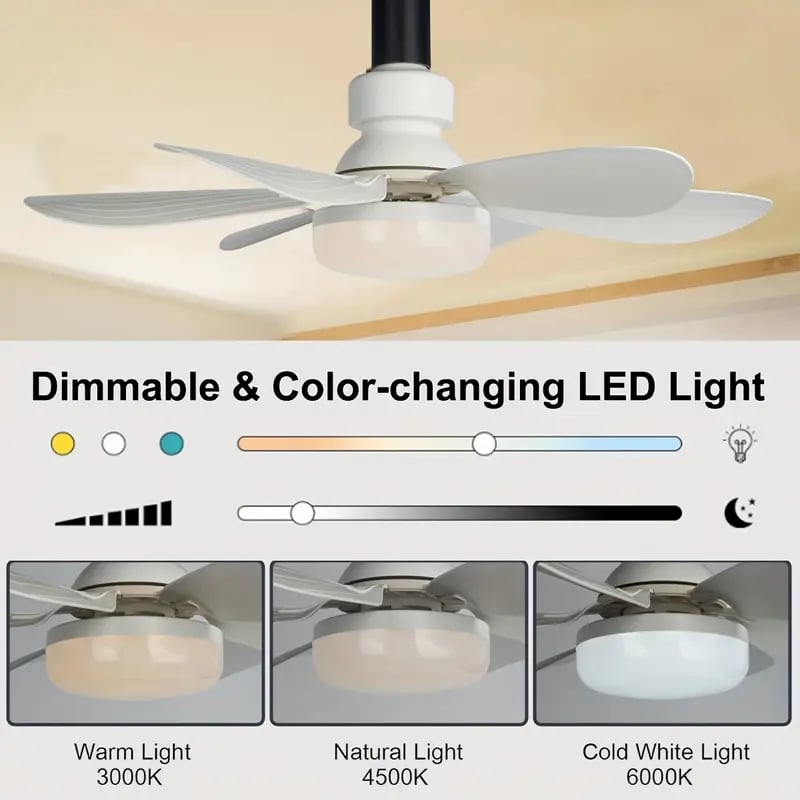 Maliben | 2-In-1 Portable Ceiling Fan & Light With Remote Control