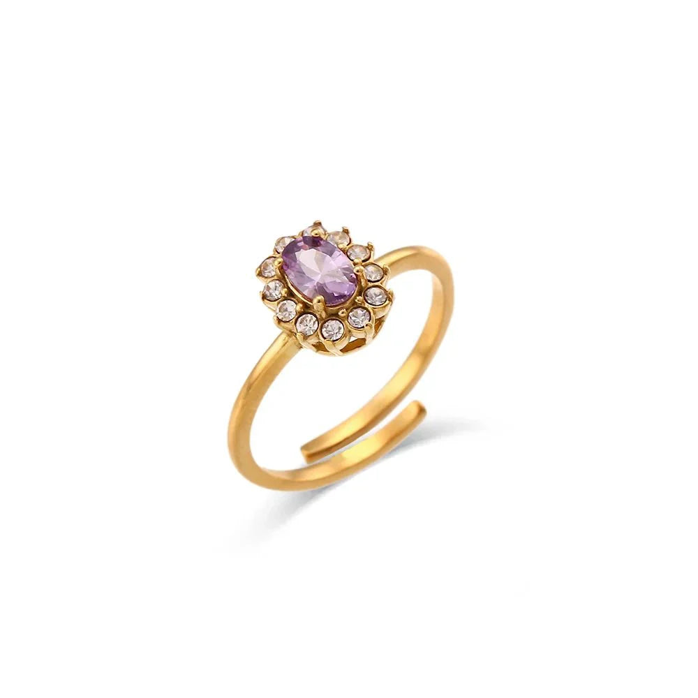 Maliben | Dainty Adjustable Oval Diamond Rings