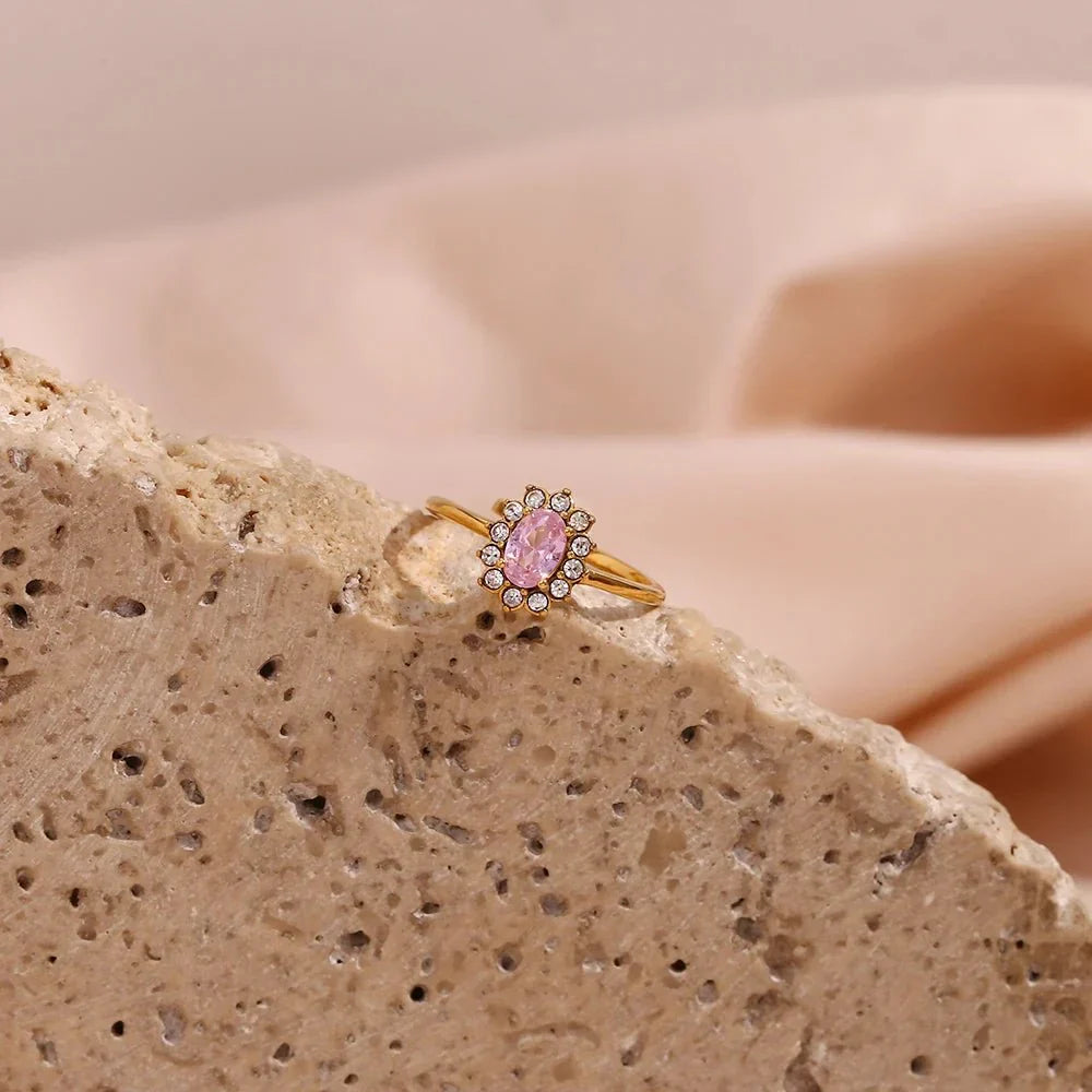 Maliben | Dainty Adjustable Oval Diamond Rings
