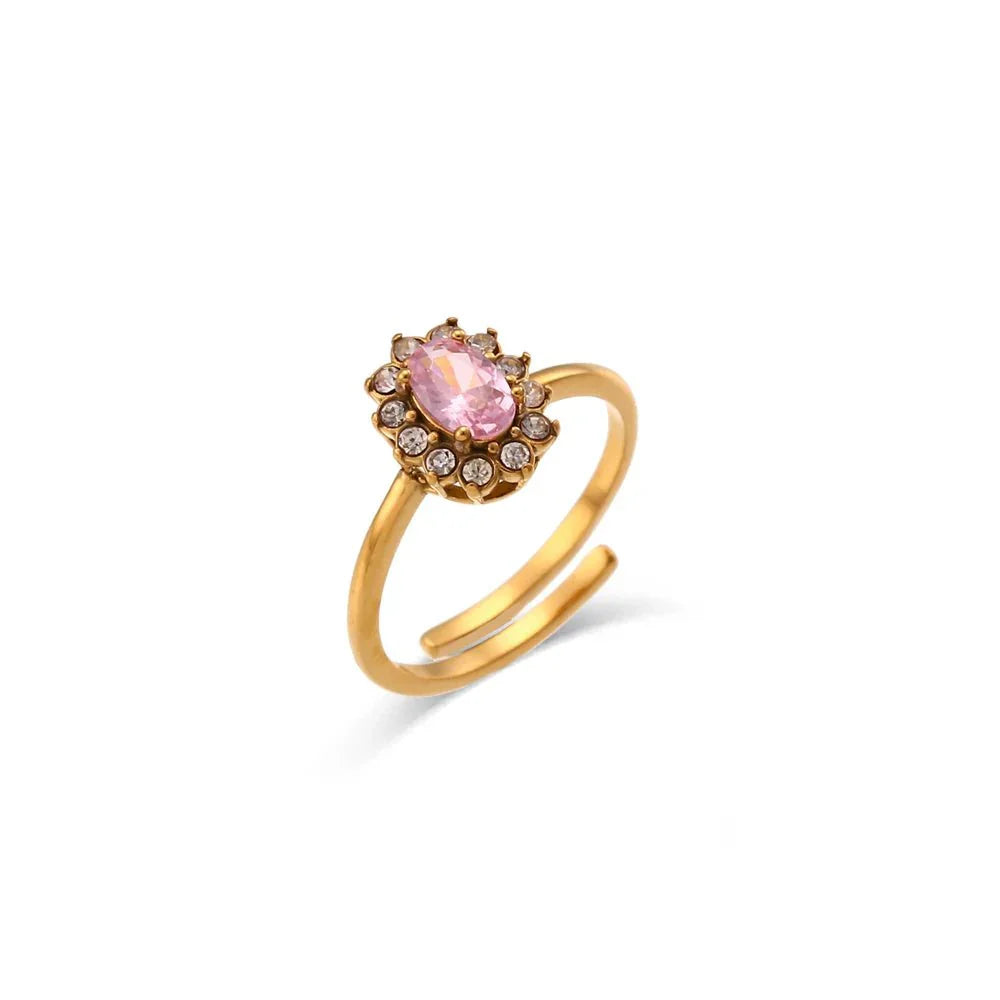 Maliben | Dainty Adjustable Oval Diamond Rings