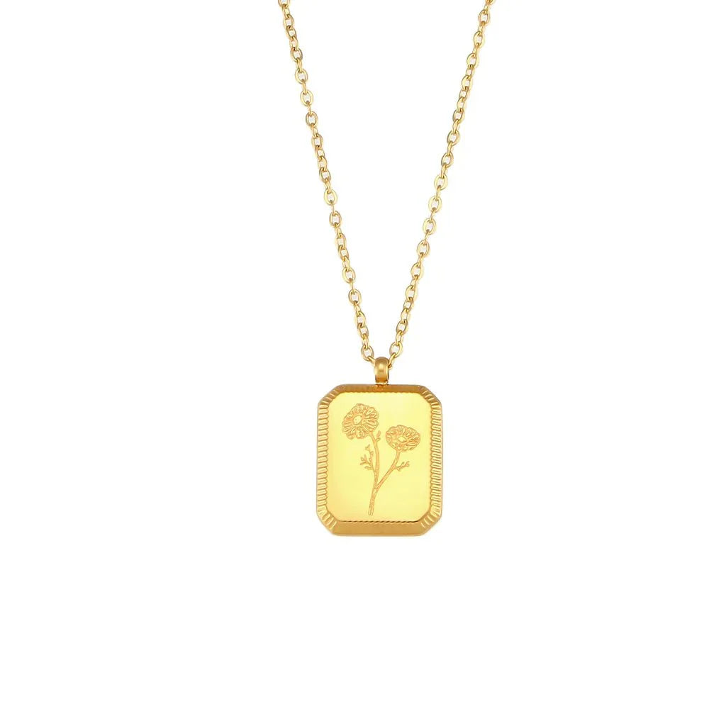 Maliben | Dainty Birth Month Flower Necklace
