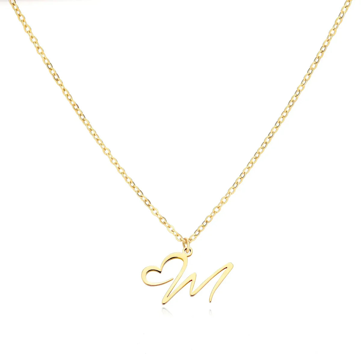 Maliben | Dainty Heart Letter Initial Necklace