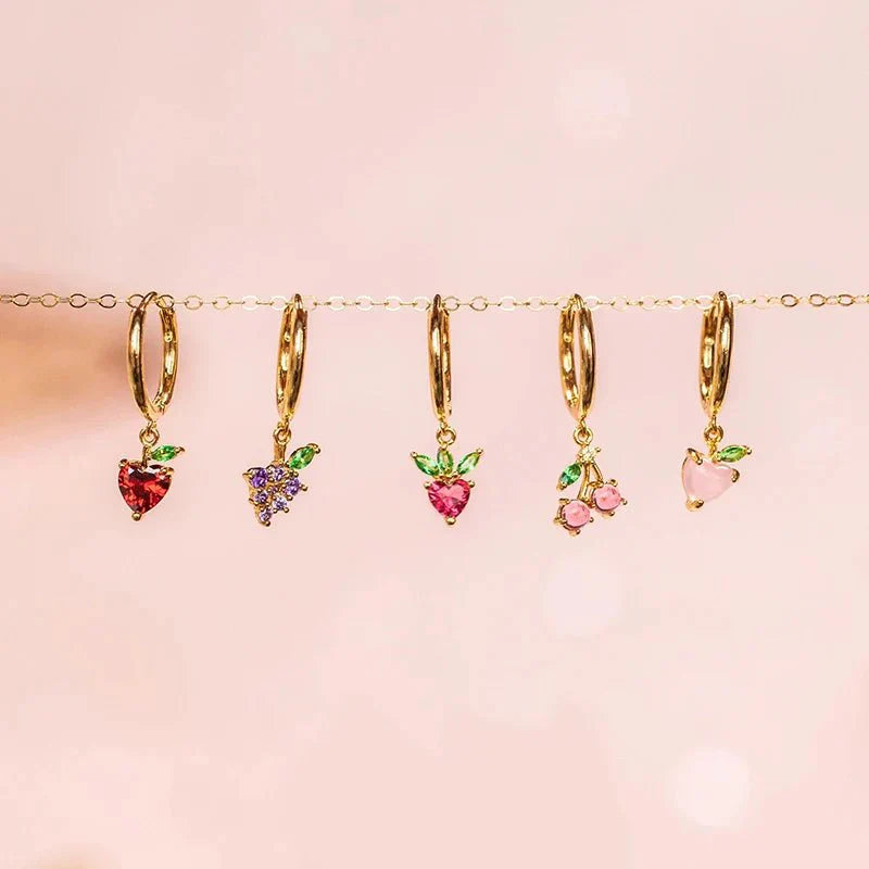 Maliben | Dainty Fruit Hoop & Stud Earrings