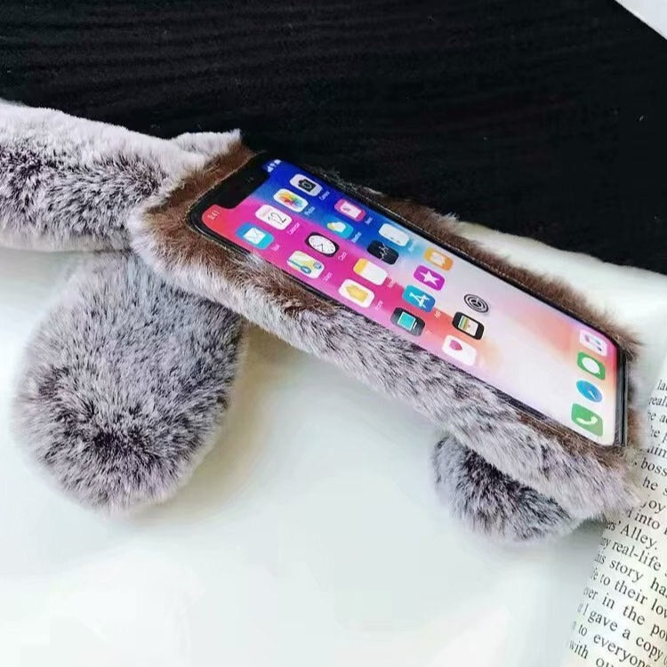 Maliben | Grey Fox Hair Fur Ball Grid Design Iphone Cases