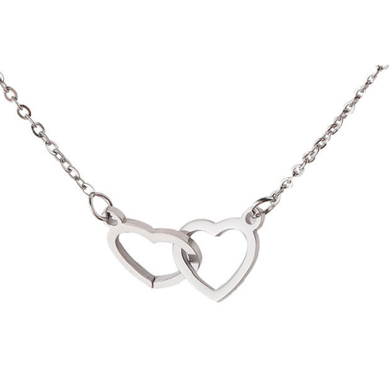 Maliben | Two Hearts Necklace With Rotating Rose Gift Box