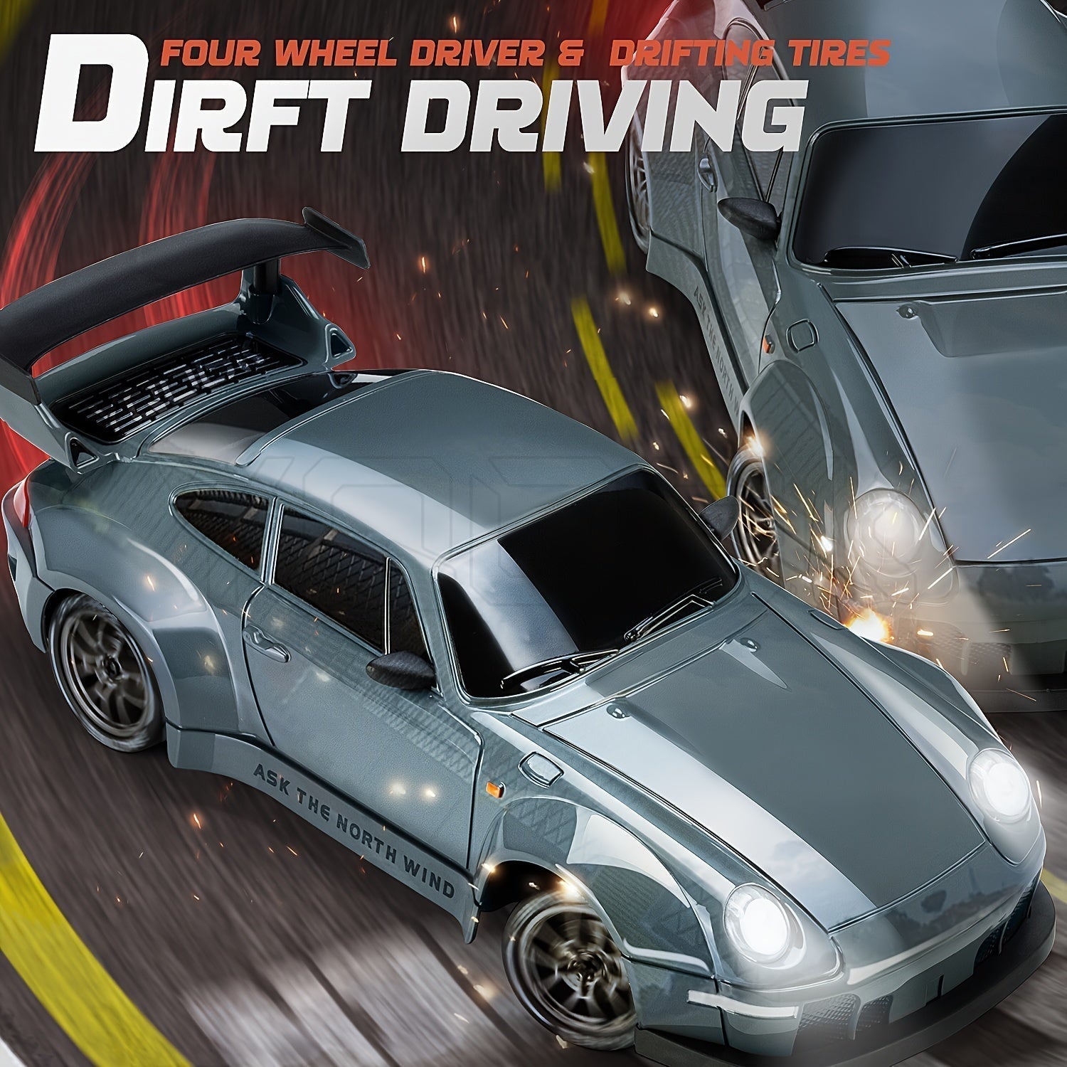 Maliben | Ultimate 1:24 Rc Drift Car With Led Wheels – Rechargeable 4wd Racing Toy