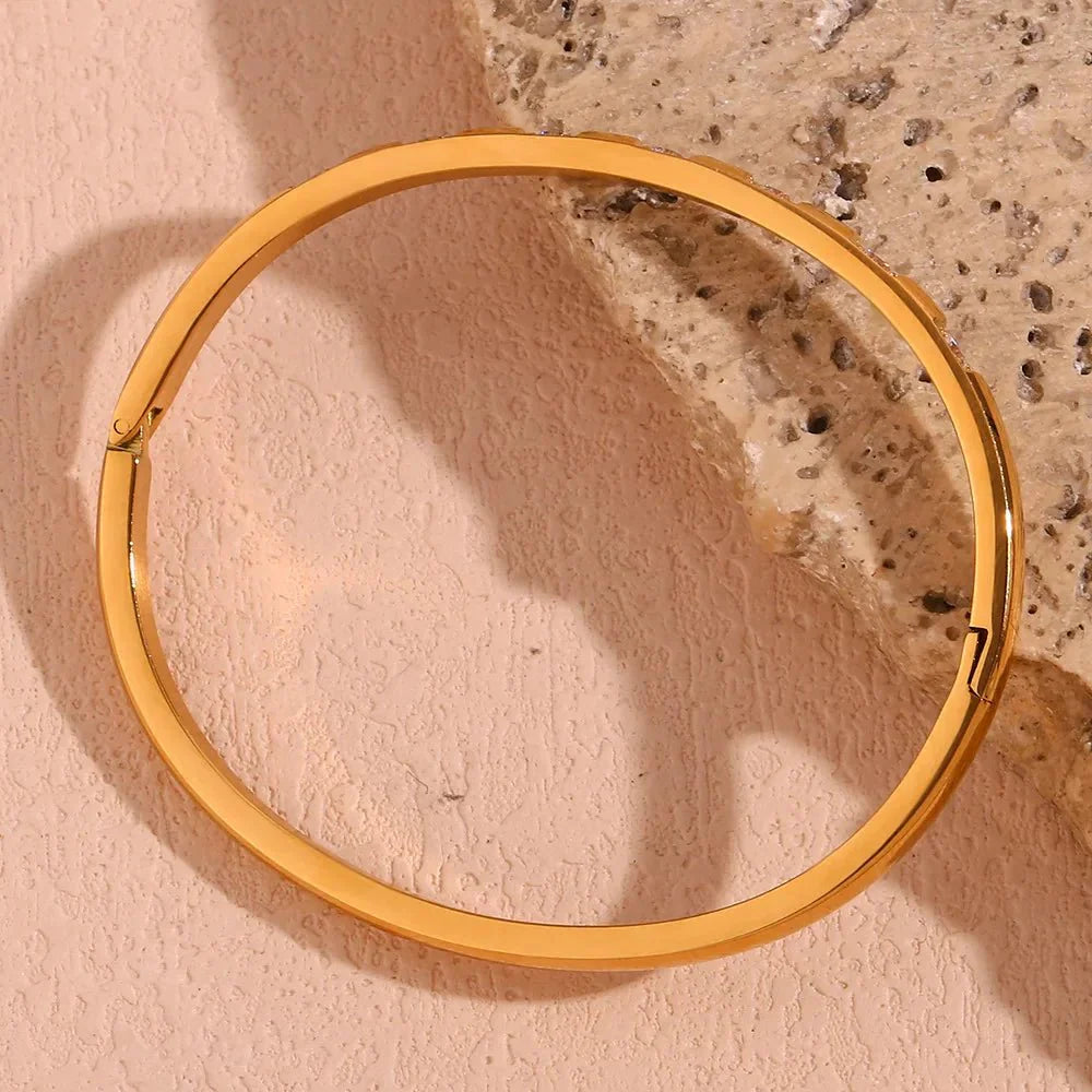 Maliben | Diamond Accented Gold Cuff Bracelet