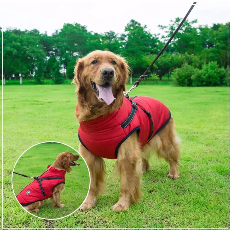 Maliben Waterproof Dog Jacket for Winter with Reflective Built-In Harness