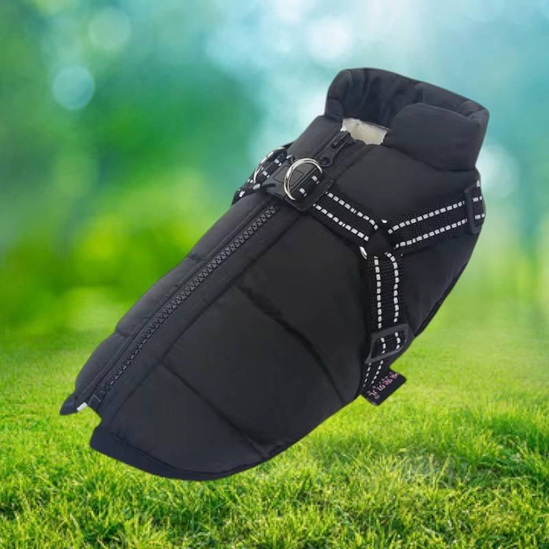 Maliben Waterproof Dog Jacket for Winter with Reflective Built-In Harness