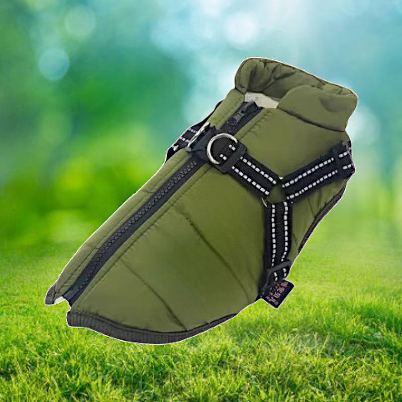 Maliben Waterproof Dog Jacket for Winter with Reflective Built-In Harness