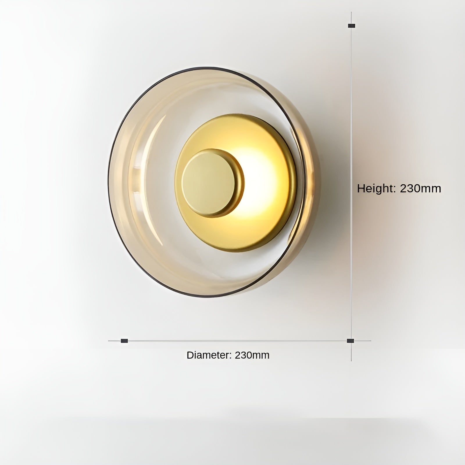 Maliben | Luxe Nordic Glow - Premium Led Wall Lamp With Glass And Gold Accents