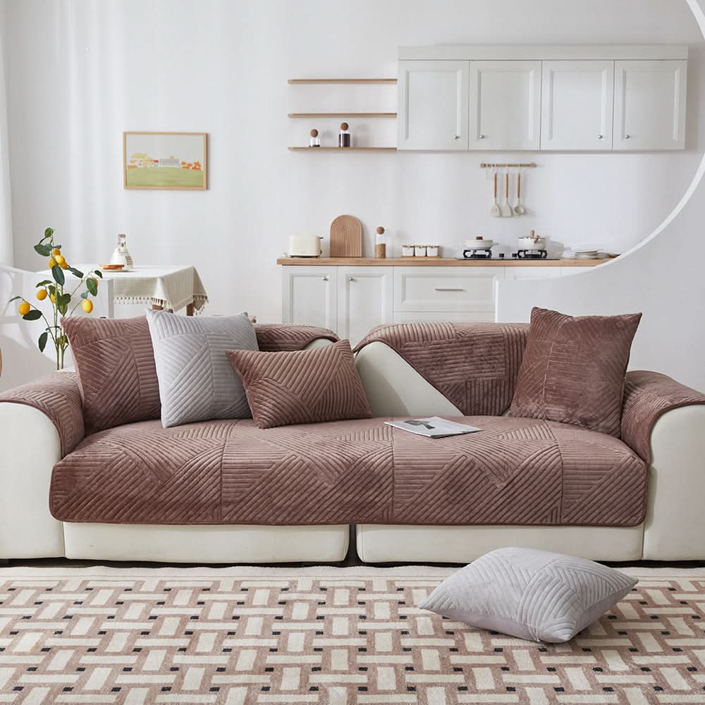 Maliben | PlushGrip – Non-slip plush sofa cover
