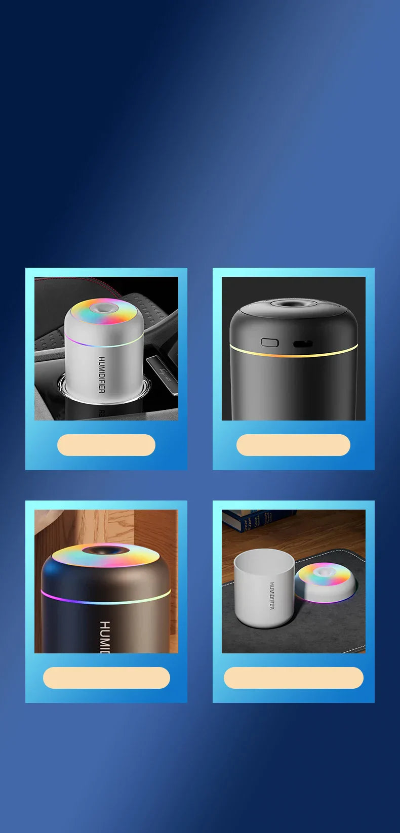 Maliben | Mini Air Humidifier With Aromatherapy - Usb Powered - Perfect For Car And Bedroom