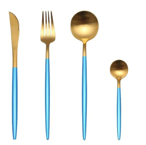 Maliben | Luxury 24-Piece Gold-Silver Cutlery Set For Stylish Table Setting