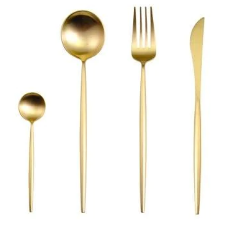 Maliben | Luxury 24-Piece Gold-Silver Cutlery Set For Stylish Table Setting