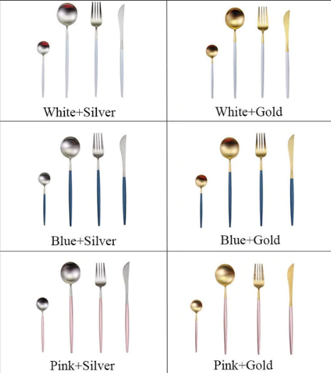 Maliben | Luxury 24-Piece Gold-Silver Cutlery Set For Stylish Table Setting
