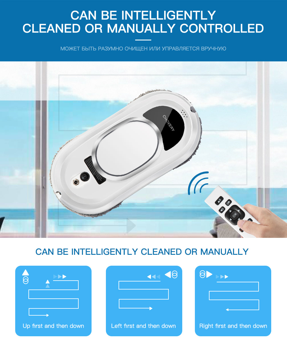 Maliben | Smart Robot Window Cleaner With Remote Control – Automatic Vacuuming And Cleaning Function