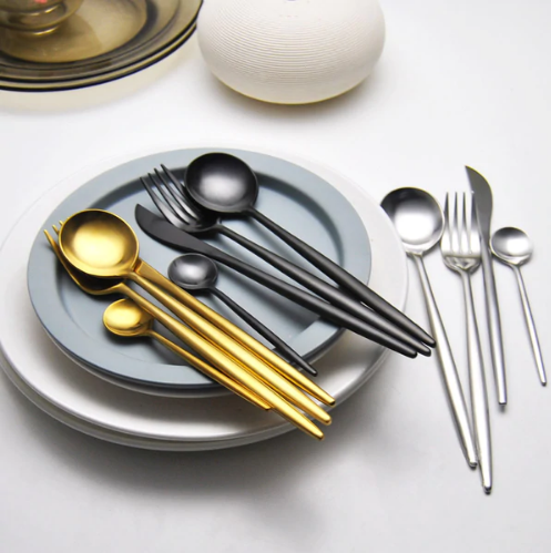 Maliben | Luxury 24-Piece Gold-Silver Cutlery Set For Stylish Table Setting