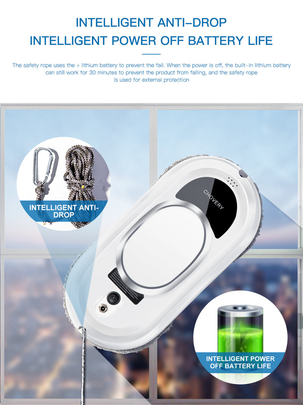 Maliben | Smart Robot Window Cleaner With Remote Control – Automatic Vacuuming And Cleaning Function