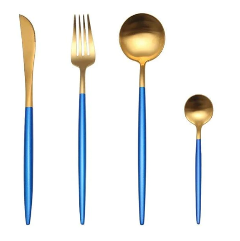 Maliben | Luxury 24-Piece Gold-Silver Cutlery Set For Stylish Table Setting