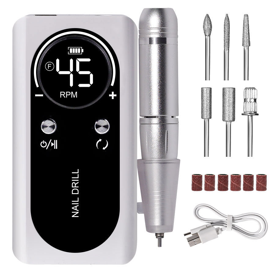 Maliben | Professional 45000rpm Portable Electric Nail File With Rechargeable Battery | Low Noise Level For Manicure