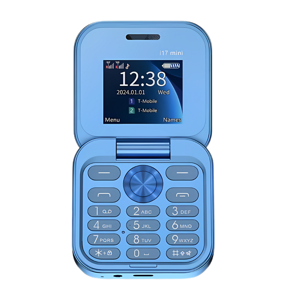 Small foldable mobile phone with dual SIM card
