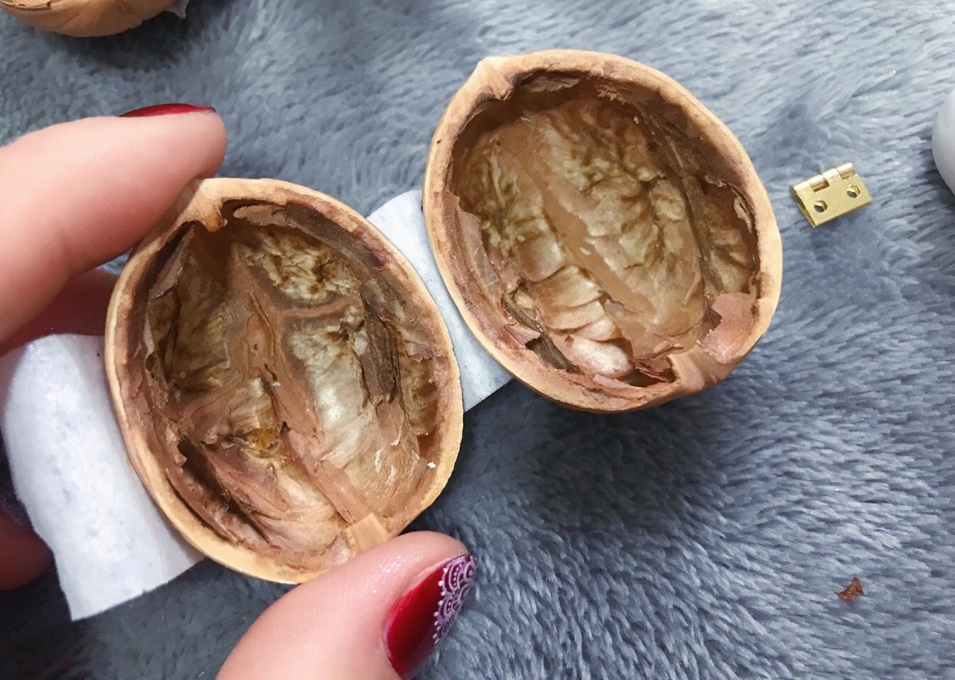 Maliben | Miniature Walnut House Ornament | Handmade Gift | Clay & Wood Details With Light-Up Design