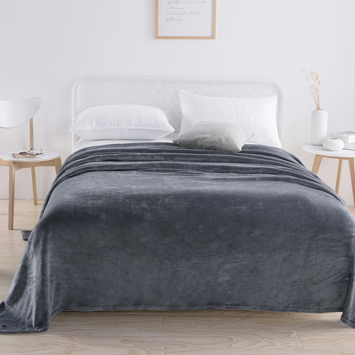Maliben | Gray Flannel Blanket: Luxury ComFort for Every Season