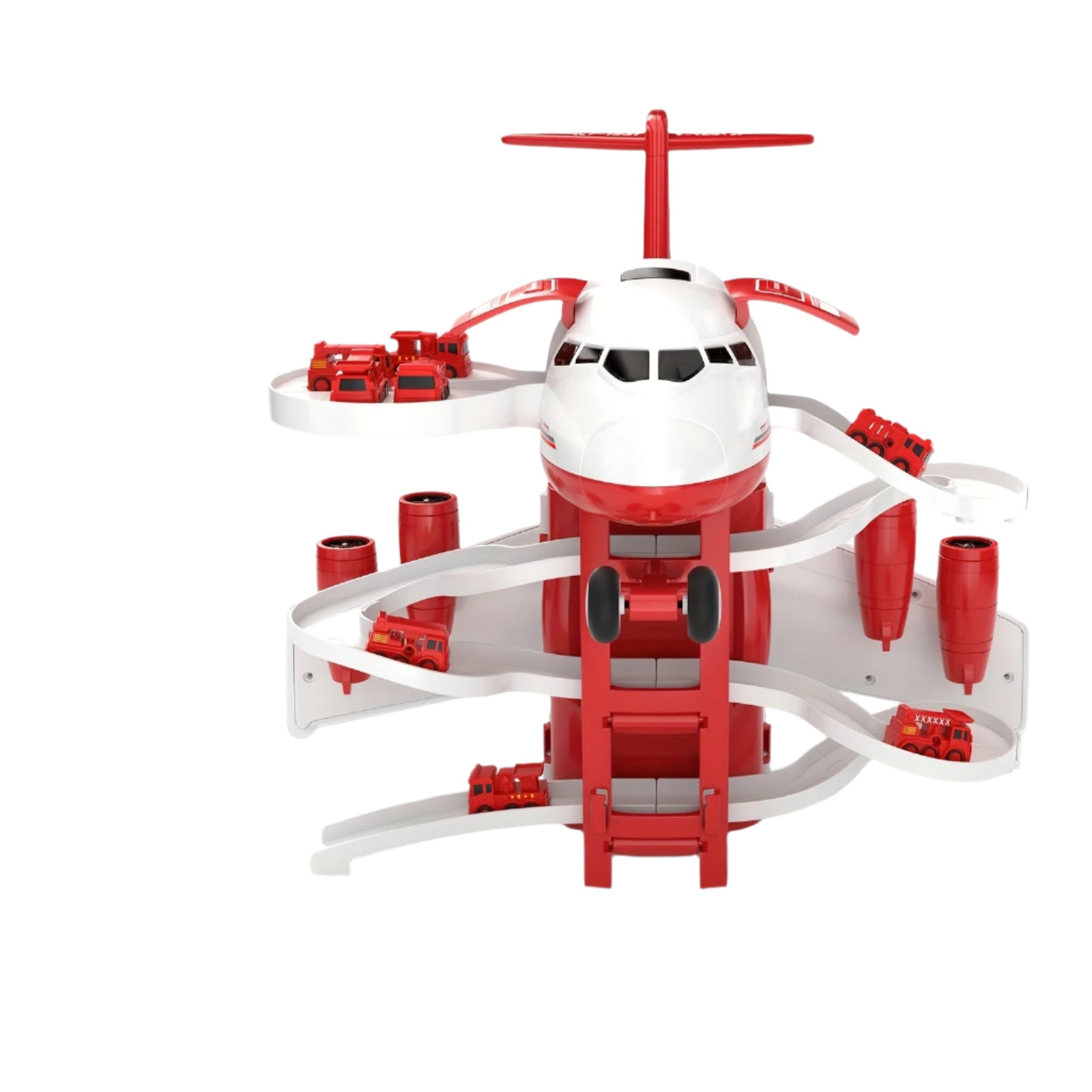Maliben | Skyrescue | Adventurous Play Fun - Airplane And Fire Truck Playset With Play Mat