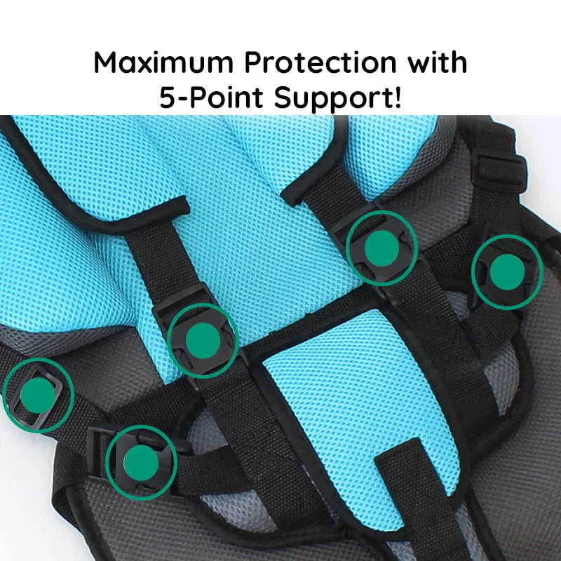 Maliben Travel Car Seat Portable Toddler Booster Safety Compact Harness Foldable