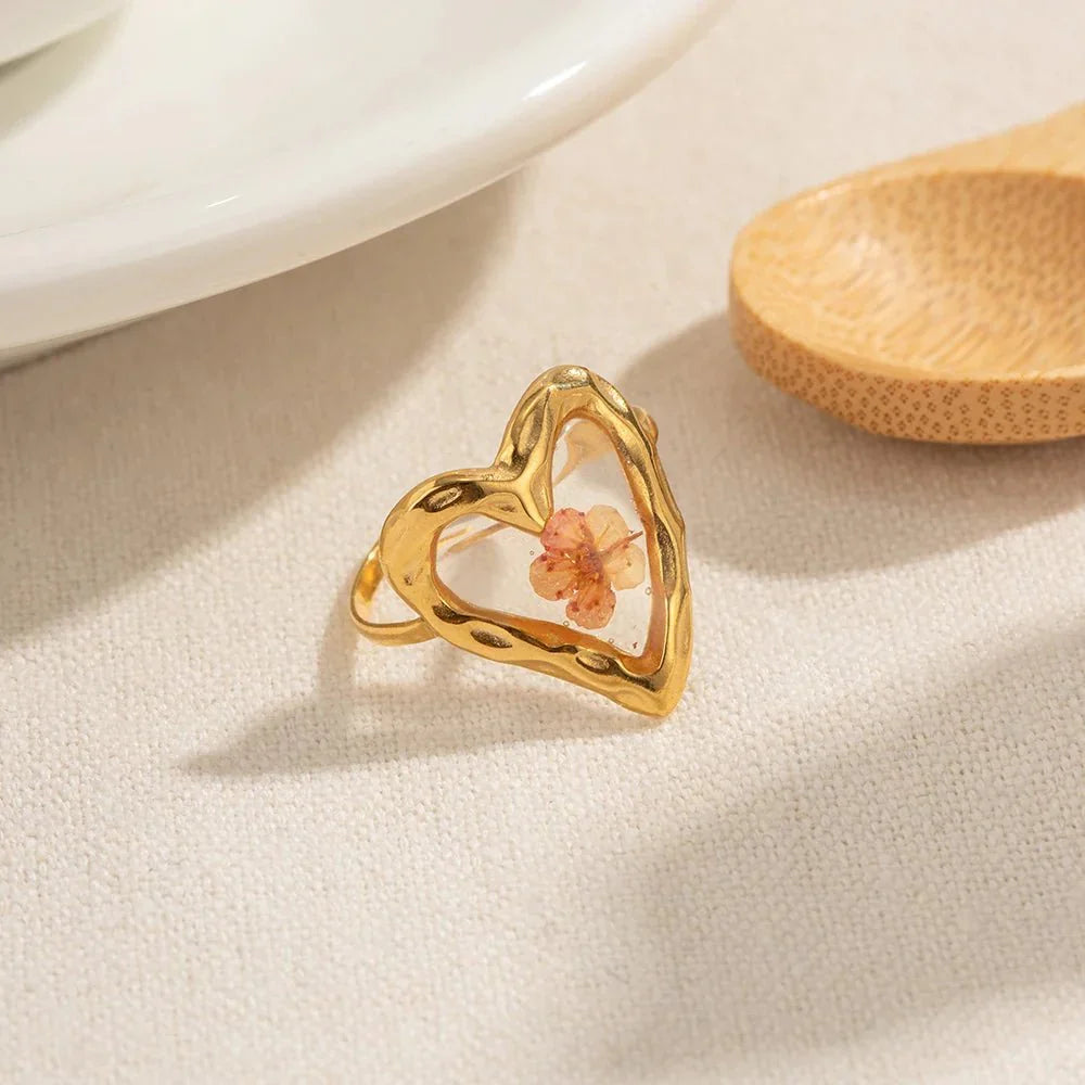 Maliben | Elegant Floral Adjustable Rings