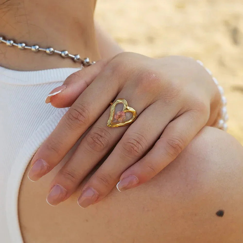 Maliben | Elegant Floral Adjustable Rings