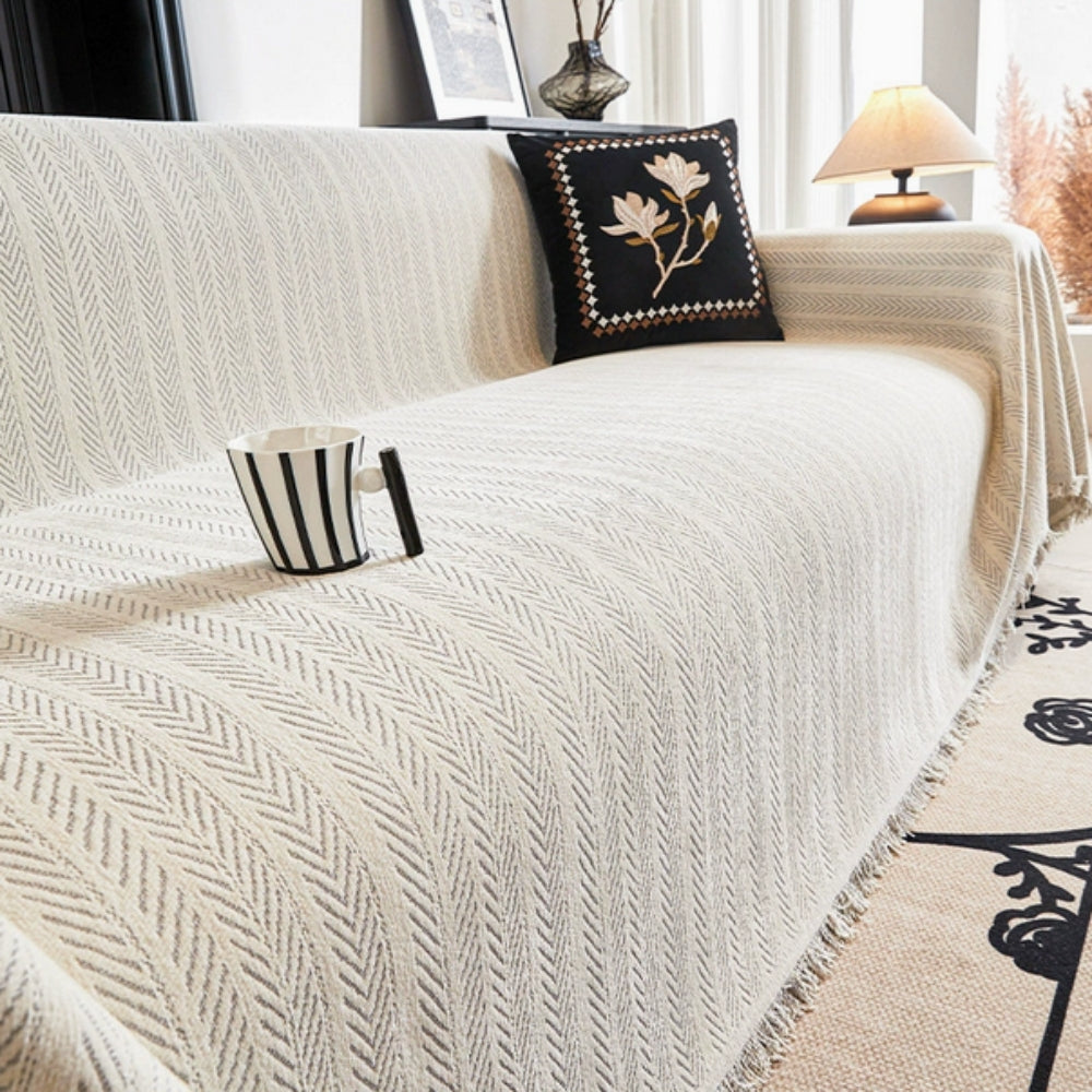 Maliben | Modern Herringbone Chenille Sofa Cover