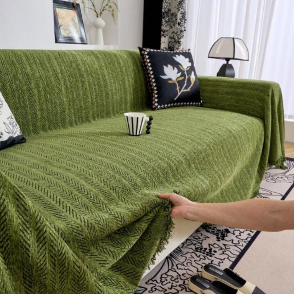 Maliben | Modern Herringbone Chenille Sofa Cover